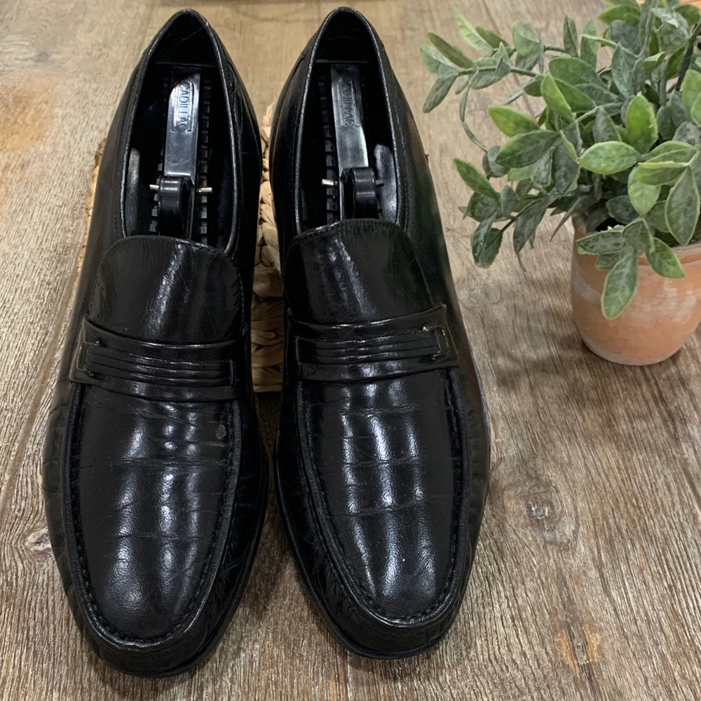 Florsheim Black Leather Slip-On Loafers